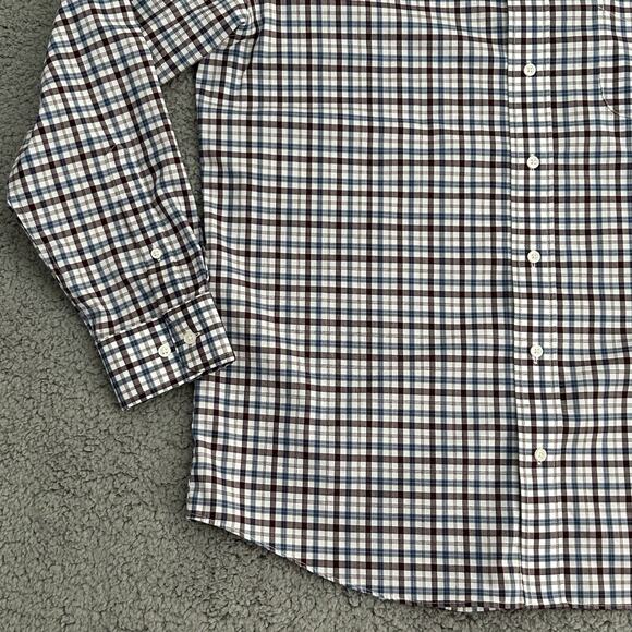 Joseph A Bank Traveler Dress Shirt Mens Large Plaid Button-Down Long Sleeve - Picture 4 of 14